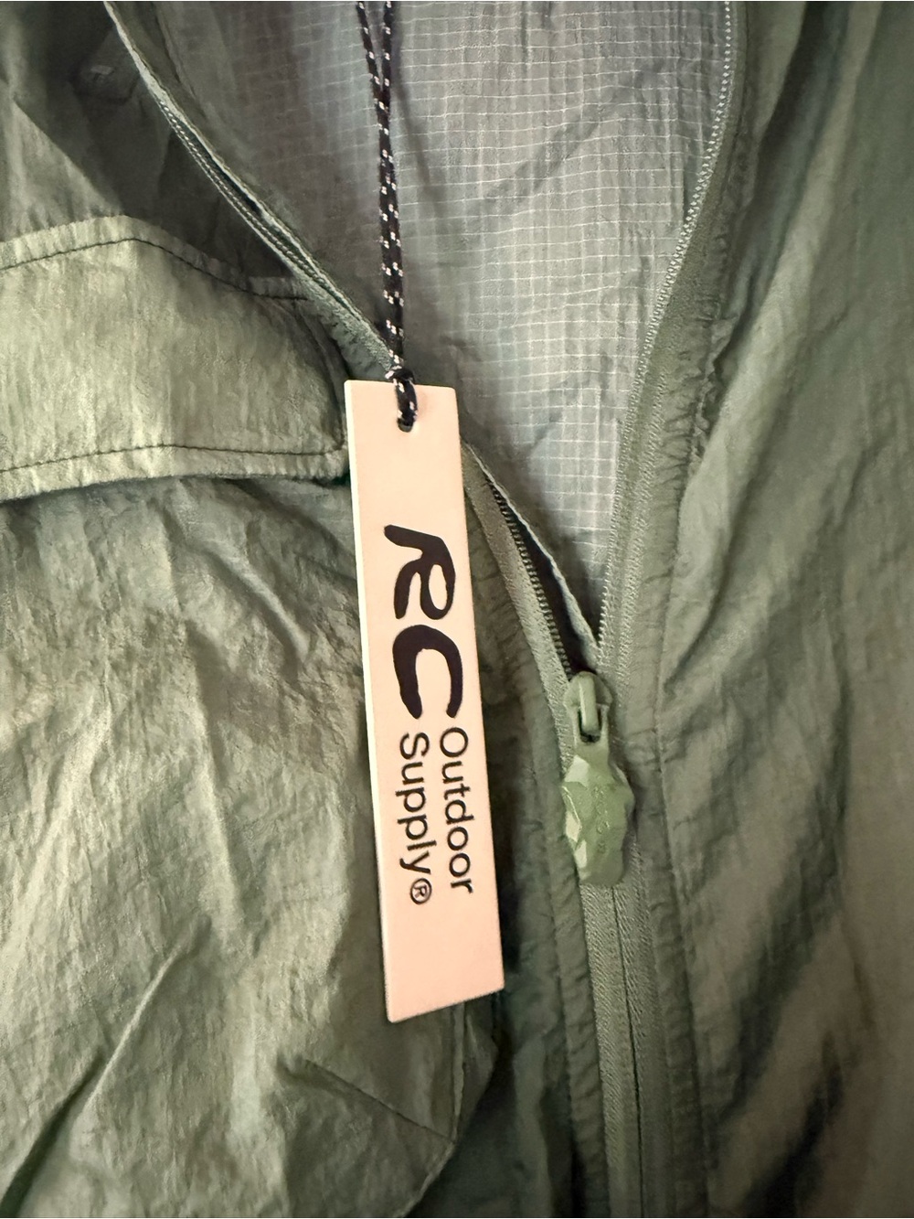 Reese Cooper Olive Ripstop Zip-Front Raincoat